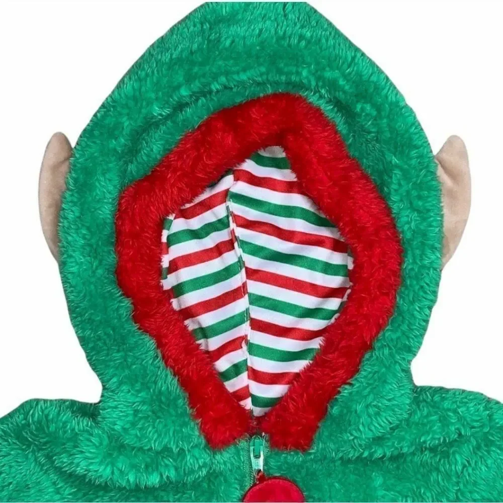 Adorable Baby Elf Fleece Snowsuit Costume Outfit Sz 3-6 Mos